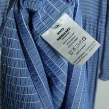 Laden Sie das Bild in den Galerie-Viewer, Second Hand MADS NORGAARD Maxikleid Gr. 38 blau weiß gestreift (*)