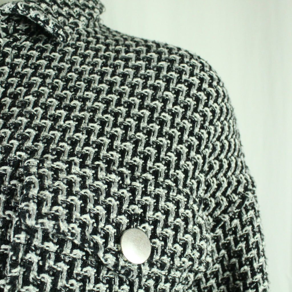Second Hand ZARA Hemdjacke Gr. M grau weiß schwarz gemustert (*)