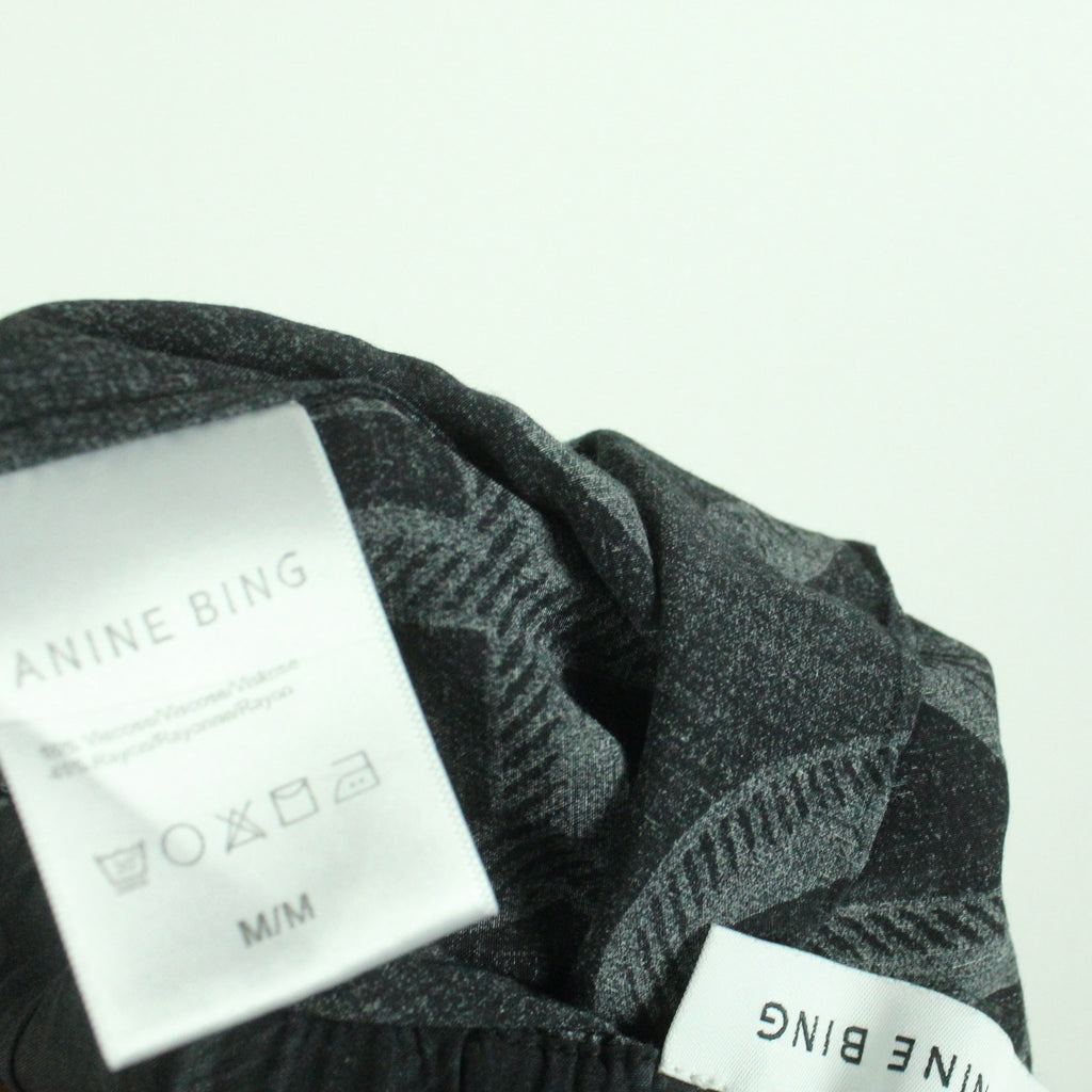 Second Hand ANINE BING Hose Gr. M schwarz wide leg gemustert (*)