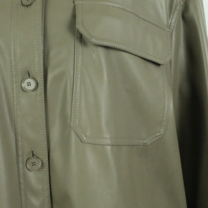 Second Hand WEEKDAY Kunstlederhemd Gr. L taupe uni Hemd (*)