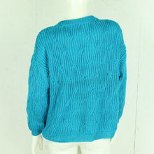 Laden Sie das Bild in den Galerie-Viewer, Vintage Pullover Female Gr. L türkis uni Strick 