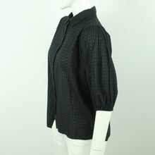 Laden Sie das Bild in den Galerie-Viewer, Second Hand COPENHAGEN LUXE Bluse Gr. S/M schwarz uni strukturiert (*)