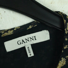 Laden Sie das Bild in den Galerie-Viewer, Second Hand GANNI Bluse Gr. S blau mehrfarbig geblümt (*)