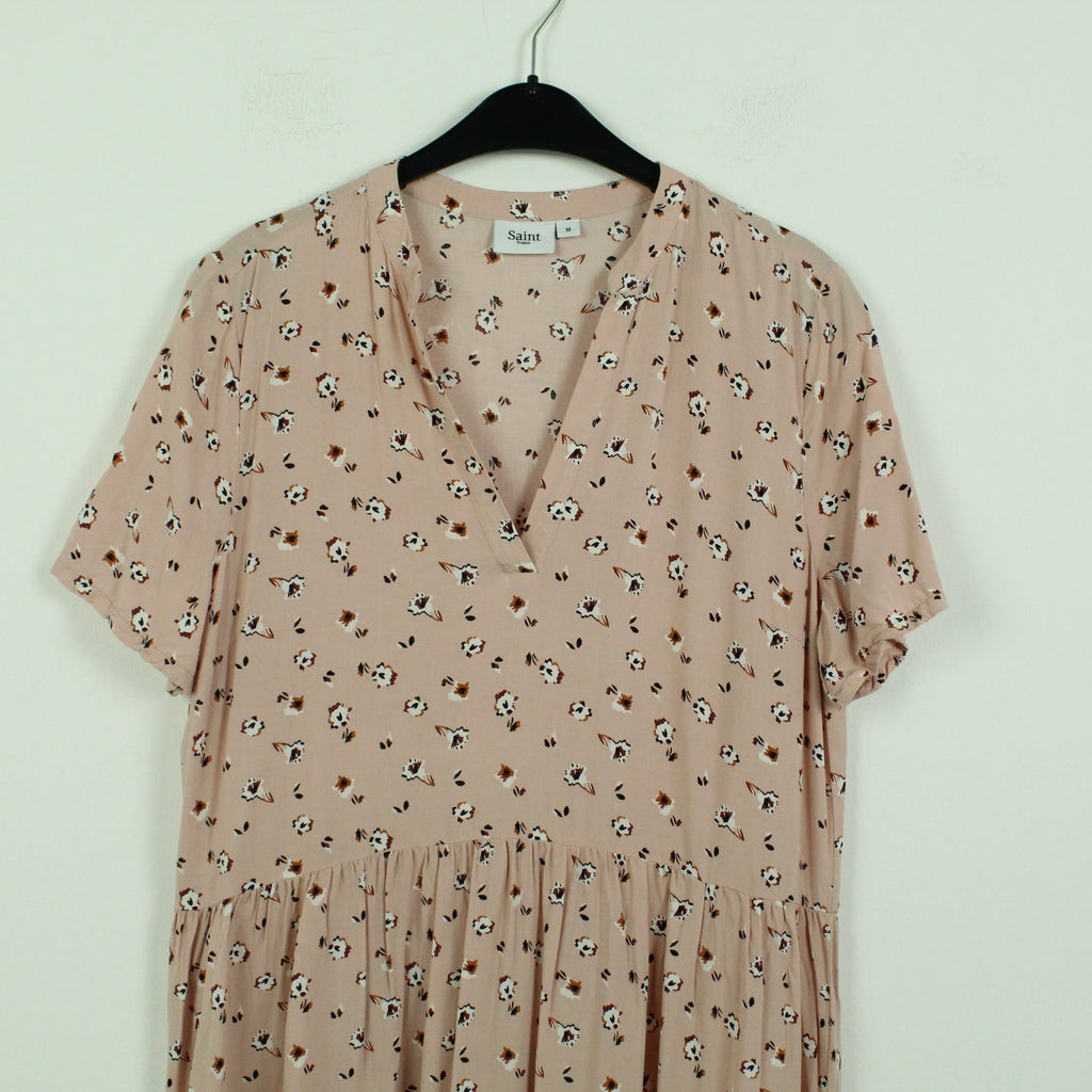 Second Hand SAINT TROPEZ Kleid Gr. M rosa abstrakt geblümt (*)