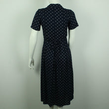 Laden Sie das Bild in den Galerie-Viewer, Vintage Midikleid Gr. M blau weiß gemustert Kleid (*)