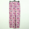 Second Hand DARLING HARBOUR Palazzohose Gr. 40 weiß pink gemustert (*)