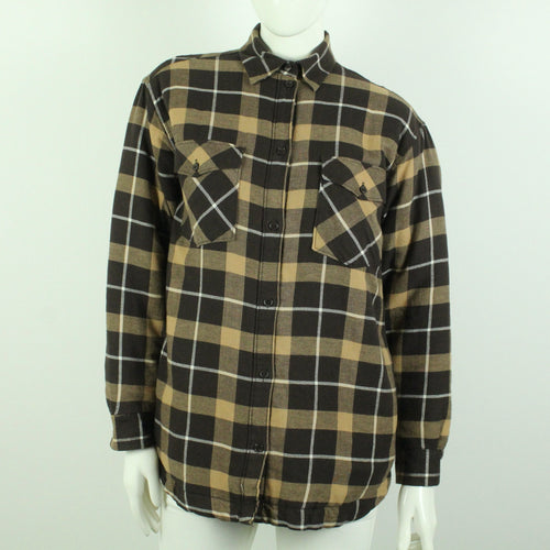 Second Hand WEEKDAY Hemdjacke Gr. XS braun kariert Jacke oversized (*)