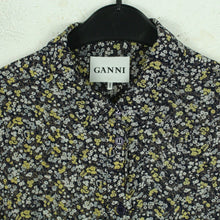 Laden Sie das Bild in den Galerie-Viewer, Second Hand GANNI Bluse Gr. S mehrfarbig geblümt oversized Mod: Allen Georgette (*)