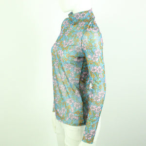 Second Hand BAUM UND PFERDGARTEN Mesh Shirt Gr. S blau floral gemustert  (*)