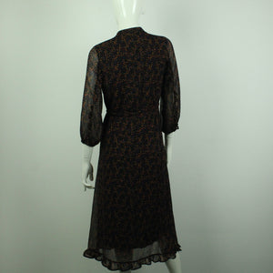 Second Hand GESTUZ Kleid Gr. 36 schwarz bunt gemustert Midikleid (*)
