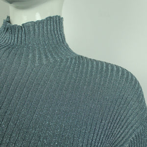 Second Hand BAUM UND PFERDGARTEN Strickkleid Gr. M hellblau Glitzer (*)