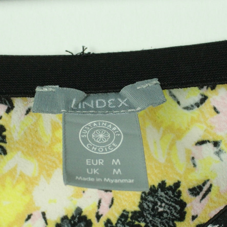 Second Hand LINDEX Rock Gr. M gelb bunt geblümt Maxirock (*)