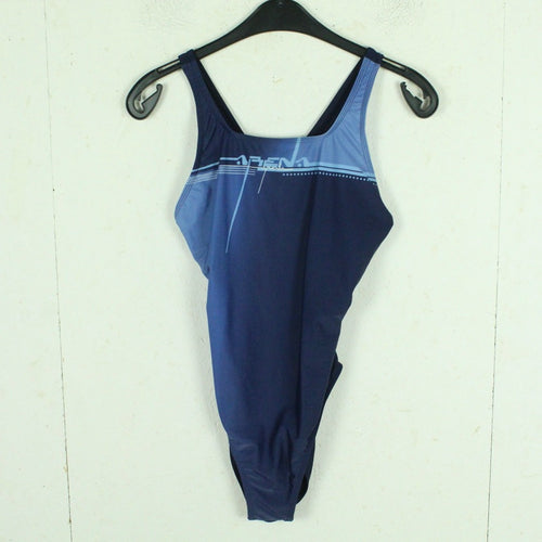 Vintage ARENA Badeanzug Gr. M blau gemustert 80s 90s Beachwear