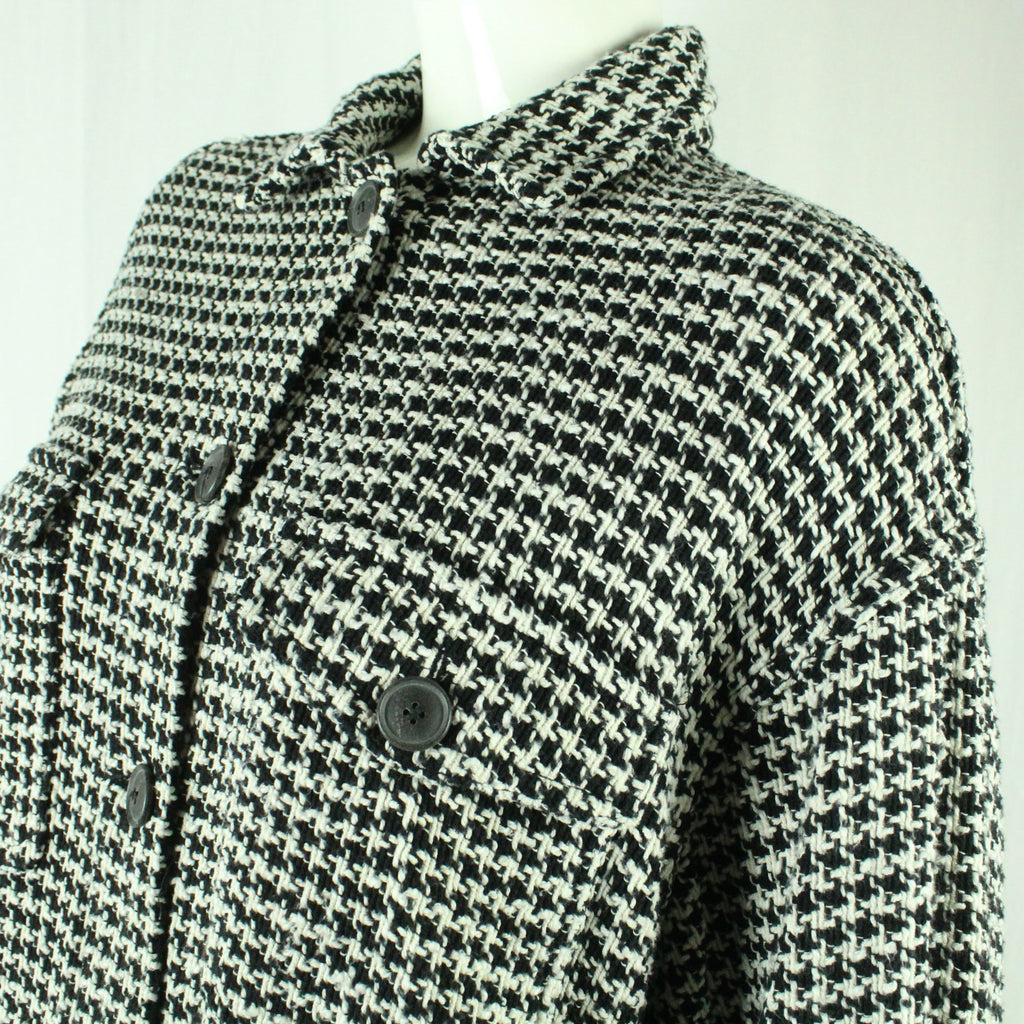 Second Hand ZARA Hemdjacke Gr. S weiß schwarz Hahnentritt (*)