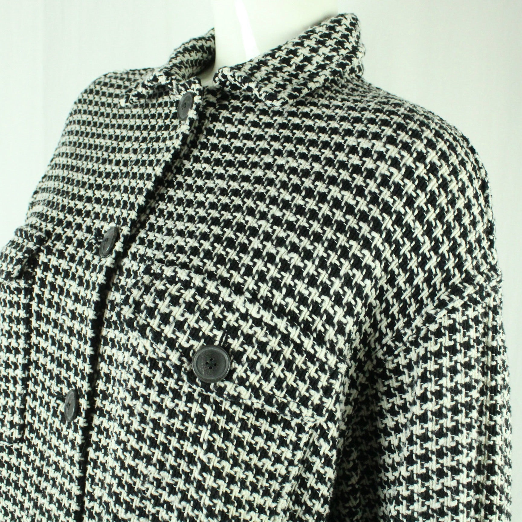 Second Hand ZARA Hemdjacke Gr. S weiß schwarz Hahnentritt (*)