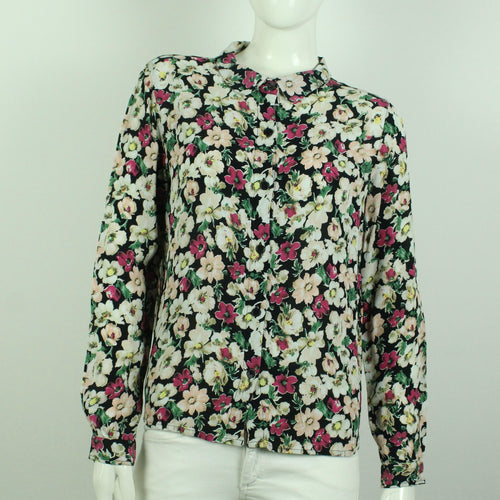 Second Hand GANNI Bluse Gr. M schwarz bunt geblümt  (*)