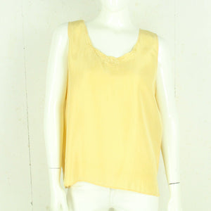 Vintage Seidenbluse Gr. L gelb uni Top