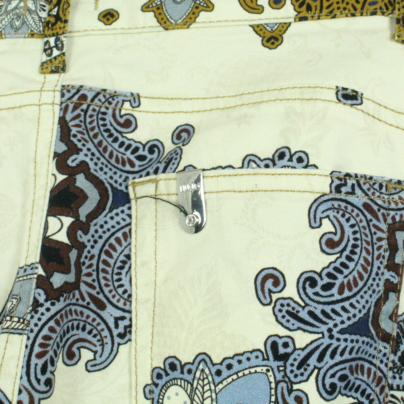 Second Hand LIU JO Hose Gr. 28 creme mehrfarbig gemustert (*)