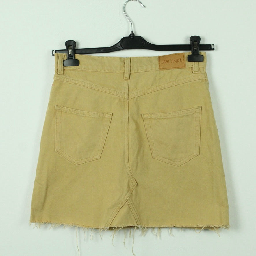 Second Hand MONKI Jeansrock Gr. 38 ocker uni Minirock Rock (*)