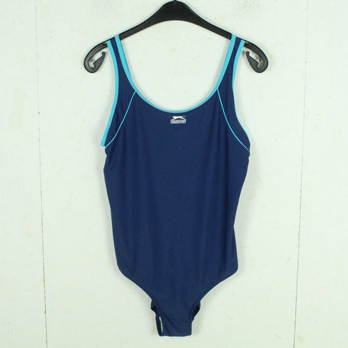 Vintage SLAZENGER Badeanzug Gr. L blau 80s 90s Beachwear
