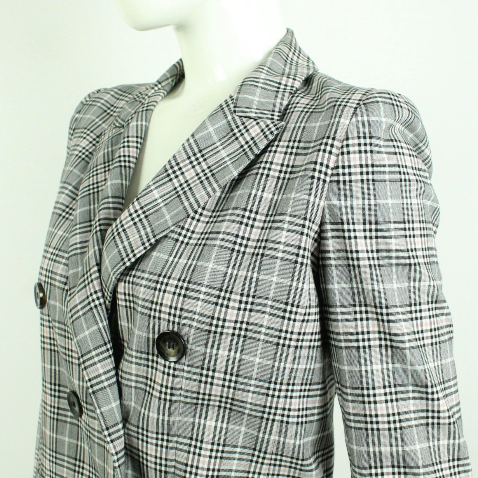 Second Hand I BLUES Blazer Gr. S grau rosa kariert Longblazer (*)