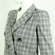 Laden Sie das Bild in den Galerie-Viewer, Second Hand I BLUES Blazer Gr. S grau rosa kariert Longblazer (*)