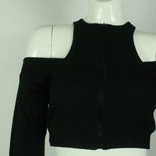 Laden Sie das Bild in den Galerie-Viewer, Second Hand ESTHÉ Longsleeve Top Gr. S schwarz uni Cut Outs (*)