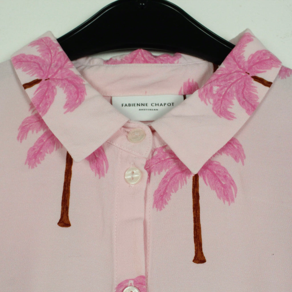 Second Hand FABIENNE CHAPOT Bluse Gr. S rosa Palmen (*)