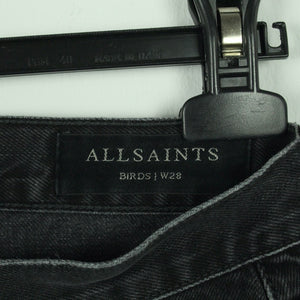 Second Hand ALL SAINTS Jeans Gr. W28 grau mit Stickerei (*)