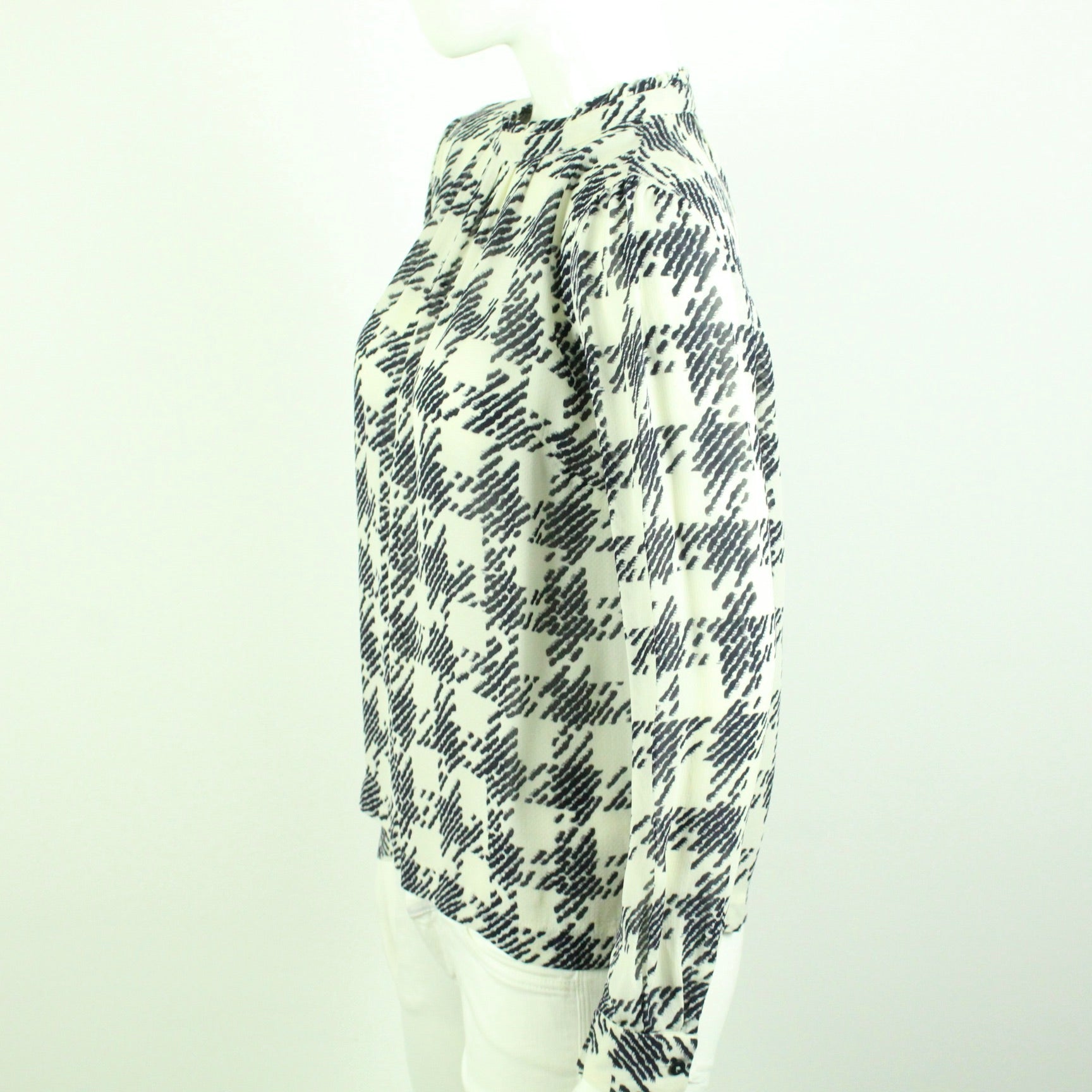 Second Hand BAUM UND PFERDGARTEN Bluse Gr. 40 weiß blau gemustert  (*)