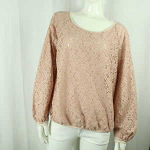 Second Hand MINX Spitzenbluse Gr. 40 rosa uni Spitze Bluse NEU(*)