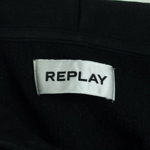 Second Hand REPLAY Hoodie Gr. M schwarz mit Applikation (*)