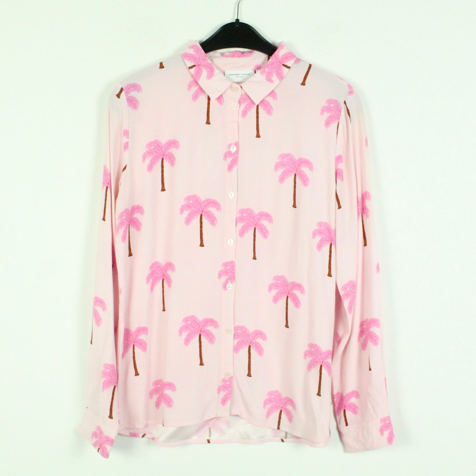 Second Hand FABIENNE CHAPOT Bluse Gr. S rosa Palmen (*)