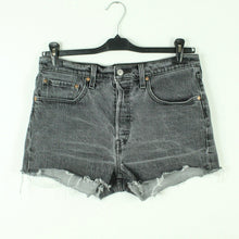 Laden Sie das Bild in den Galerie-Viewer, Second Hand LEVI&#39;S PREMIUM Jeansshorts W30 grau Mod. 501 Denim Shorts (*)