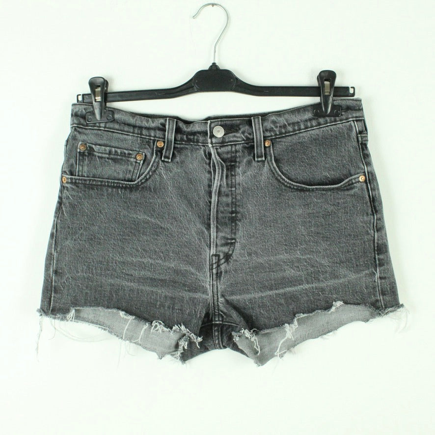 Second Hand LEVI'S PREMIUM Jeansshorts W30 grau Mod. 501 Denim Shorts (*)
