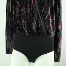 Laden Sie das Bild in den Galerie-Viewer, Second Hand EKSEPT Body Gr. M schwarz mehrfarbig Glitzer Samtbody (*)