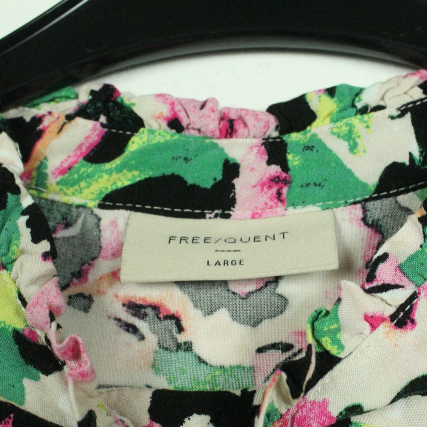 Second Hand FREEQUENT Bluse Gr. L bunt gemustert (*)