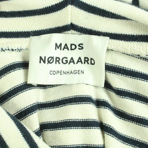 Second Hand MADS NORGAARD Hoodie Gr. L weiß blau gestreift Sweatshirt (*)
