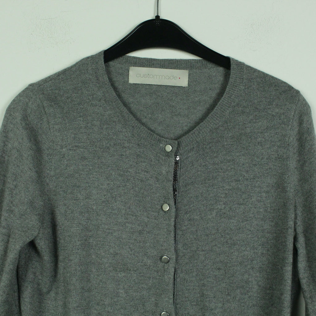 Second Hand CUSTOMMADE Strickjacke Gr. S grau Strick mit Kaschmir (*)