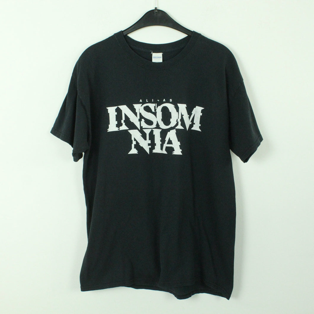 Vintage ALI AS T-Shirt / Bandshirt Gr. L schwarz mit Print INSOMNIA (*)