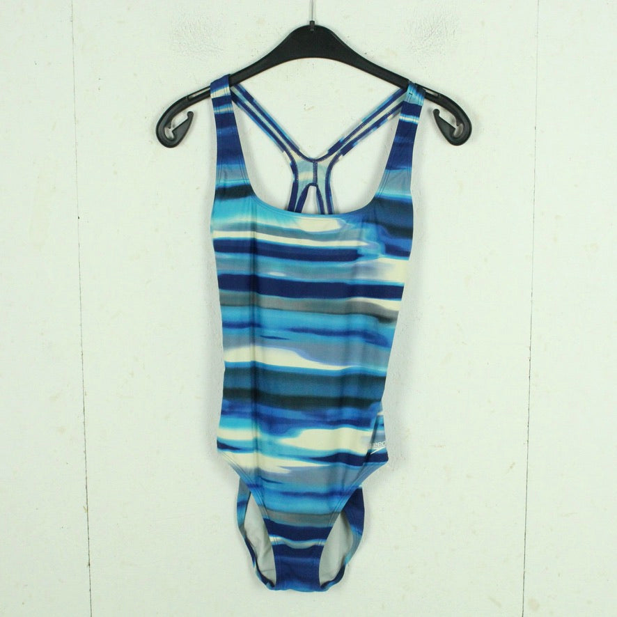 Vintage SPEEDO Badeanzug Gr. L/XL blau mehrfarbig gemustert 80s 90s Beachwear