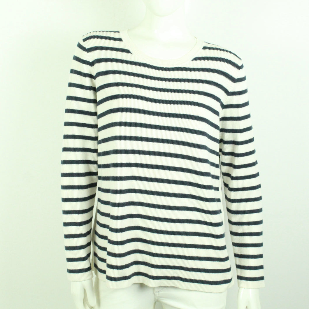 Second Hand PART TWO Pullover Gr. L weiß blau gestreift Strick (*)