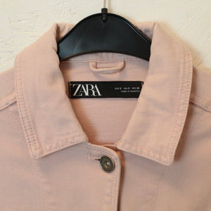 Second Hand ZARA Jeansjacke Gr. S rosa Jacke (*)