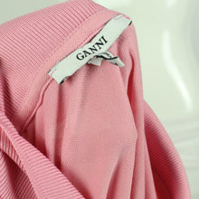 Laden Sie das Bild in den Galerie-Viewer, Second Hand GANNI Sweatshirt Gr. 38 rosa schwarz weiß Longsleeve mit Polokragen (*)