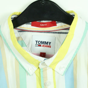 Second Hand TOMMY JEANS Hemd Gr. L weiß bunt gestreift langarm (*)