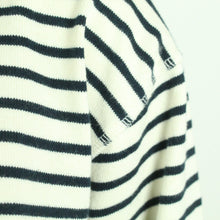Laden Sie das Bild in den Galerie-Viewer, Second Hand MADS NORGAARD Hoodie Gr. L weiß blau gestreift Sweatshirt (*)