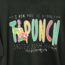 Laden Sie das Bild in den Galerie-Viewer, Vintage MARTINIQUE Souvenir T-Shirt Gr. L schwarz mit Print TI PUNCH (*)
