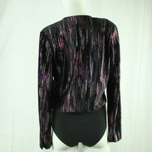 Laden Sie das Bild in den Galerie-Viewer, Second Hand EKSEPT Body Gr. M schwarz mehrfarbig Glitzer Samtbody (*)