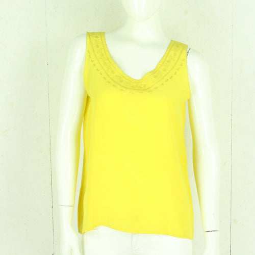 Vintage Seidenbluse Gr. M gelb uni Top