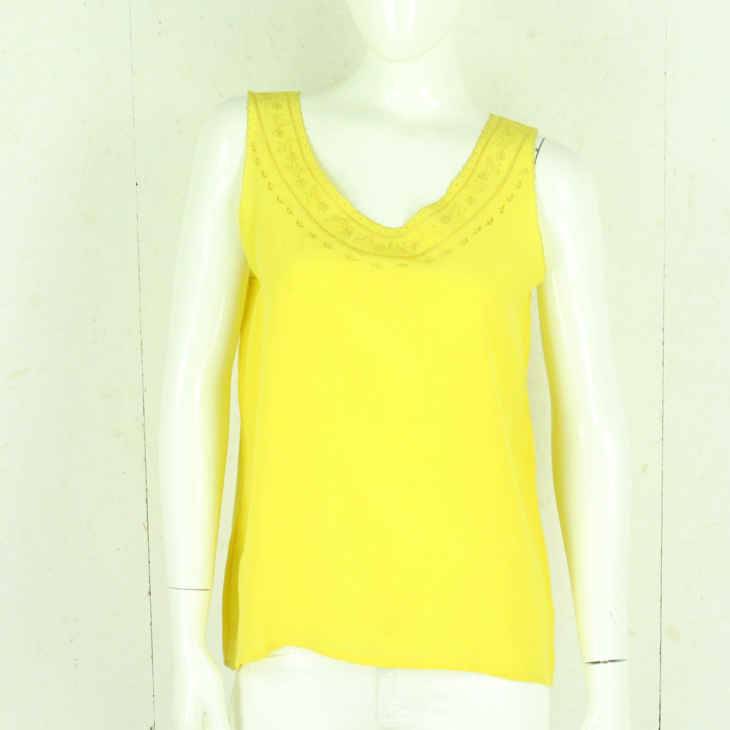 Vintage Seidenbluse Gr. M gelb uni Top